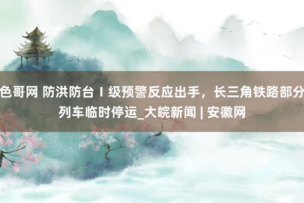 色哥网 防洪防台Ⅰ级预警反应出手，长三角铁路部分列车临时停运_大皖新闻 | 安徽网