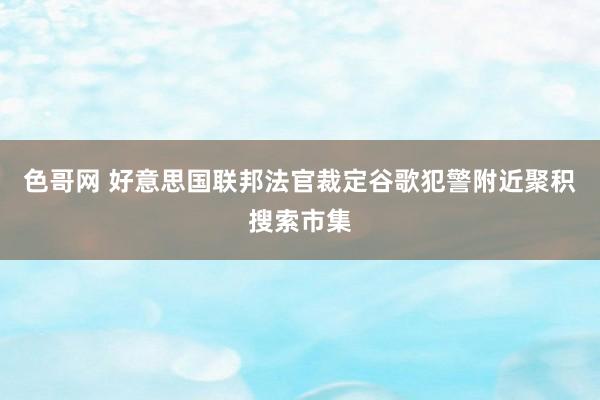 色哥网 好意思国联邦法官裁定谷歌犯警附近聚积搜索市集