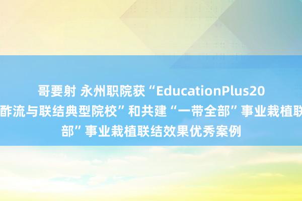 哥要射 永州职院获“EducationPlus2024事业栽植对酬酢流与联结典型院校”和共建“一带全部”事业栽植联结效果优秀案例