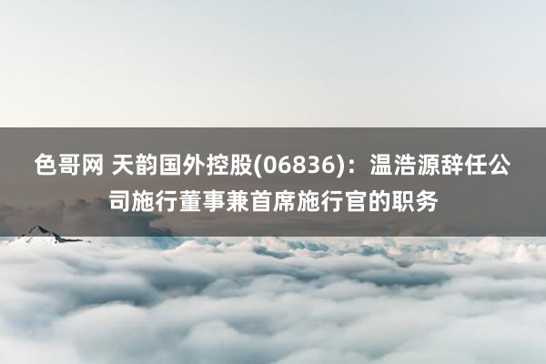 色哥网 天韵国外控股(06836)：温浩源辞任公司施行董事兼首席施行官的职务