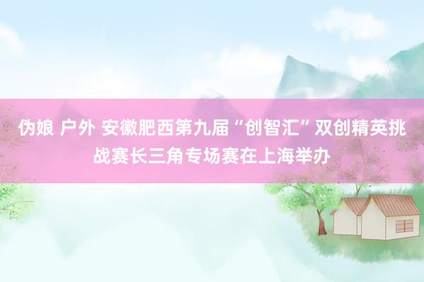 伪娘 户外 安徽肥西第九届“创智汇”双创精英挑战赛长三角专场赛在上海举办