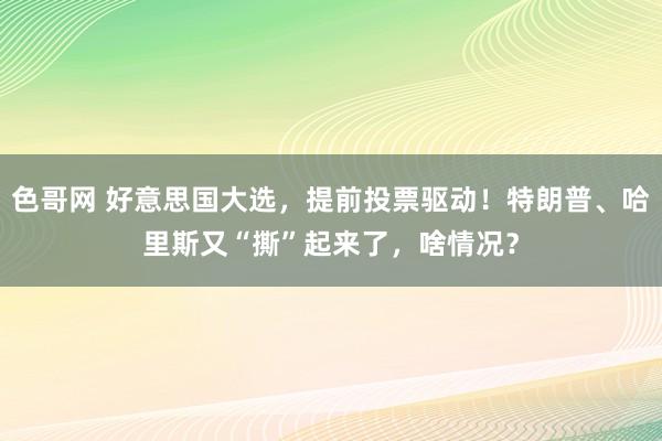 色哥网 好意思国大选，提前投票驱动！特朗普、哈里斯又“撕”起来了，啥情况？