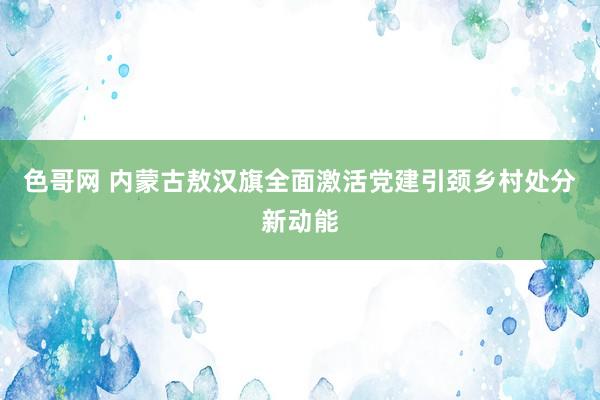 色哥网 内蒙古敖汉旗全面激活党建引颈乡村处分新动能