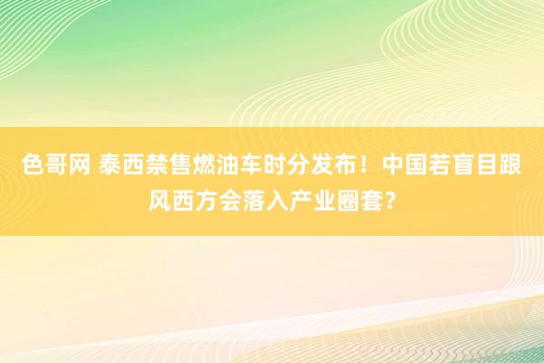 色哥网 泰西禁售燃油车时分发布！中国若盲目跟风西方会落入产业圈套？