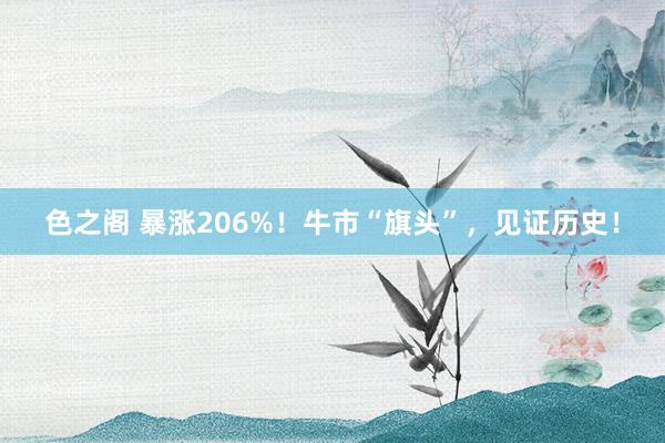 色之阁 暴涨206%！牛市“旗头”，见证历史！