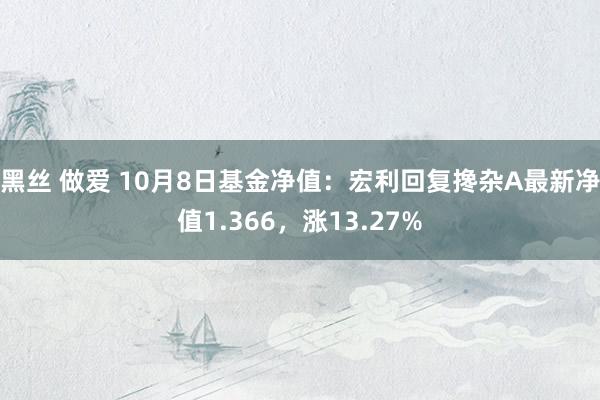 黑丝 做爱 10月8日基金净值：宏利回复搀杂A最新净值1.366，涨13.27%