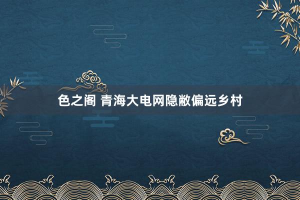 色之阁 青海大电网隐敝偏远乡村