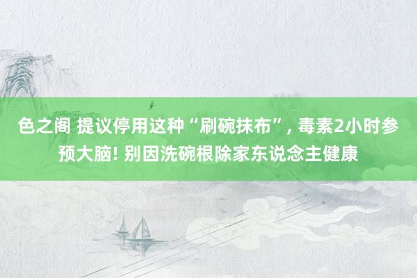 色之阁 提议停用这种“刷碗抹布”, 毒素2小时参预大脑! 别因洗碗根除家东说念主健康