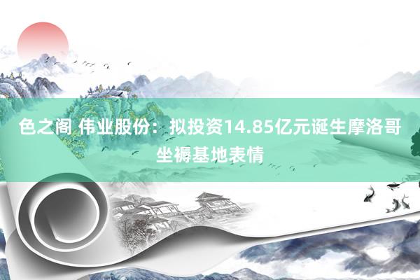 色之阁 伟业股份：拟投资14.85亿元诞生摩洛哥坐褥基地表情