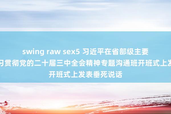 swing raw sex5 习近平在省部级主要带领干部学习贯彻党的二十届三中全会精神专题沟通班开班式上发表垂死说话