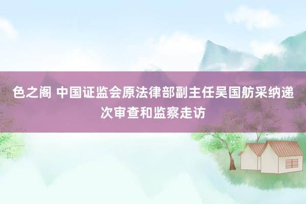 色之阁 中国证监会原法律部副主任吴国舫采纳递次审查和监察走访