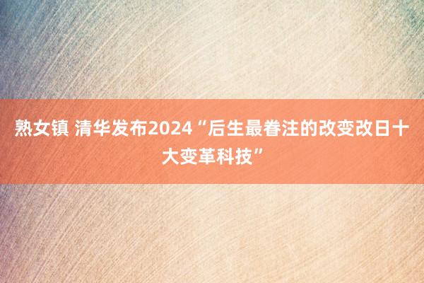 熟女镇 清华发布2024“后生最眷注的改变改日十大变革科技”