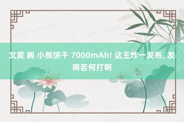 文爱 胸 小熊饼干 7000mAh! 这王炸一发布, 友商若何打啊