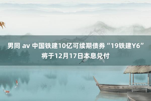 男同 av 中国铁建10亿可续期债券“19铁建Y6”将于12月17日本息兑付