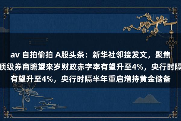 av 自拍偷拍 A股头条：新华社邻接发文，聚焦货币政策、房地产等；顶级券商瞻望来岁财政赤字率有望升至4%，央行时隔半年重启增持黄金储备