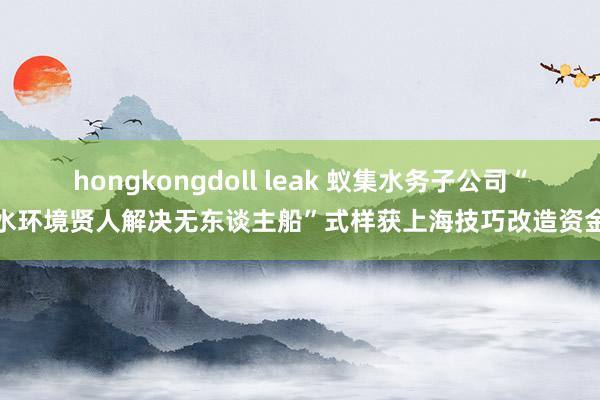 hongkongdoll leak 蚁集水务子公司“水环境贤人解决无东谈主船”式样获上海技巧改造资金