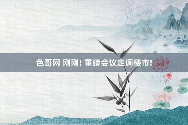 色哥网 刚刚! 重磅会议定调楼市!