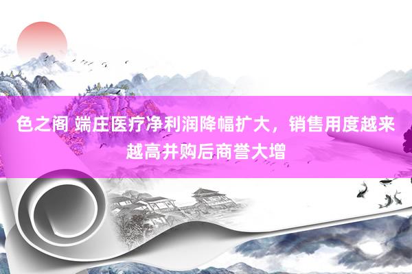 色之阁 端庄医疗净利润降幅扩大，销售用度越来越高并购后商誉大增