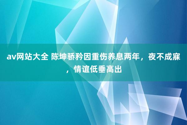 av网站大全 陈坤骄矜因重伤养息两年，夜不成寐，情谊低垂高出