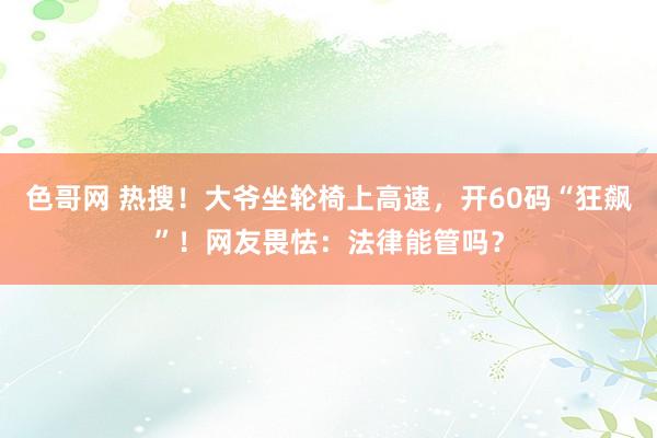 色哥网 热搜！大爷坐轮椅上高速，开60码“狂飙”！网友畏怯：法律能管吗？