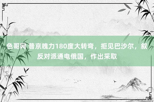 色哥网 普京魄力180度大转弯，拒见巴沙尔，叙反对派通电俄国，作出采取