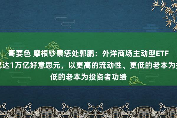 哥要色 摩根钞票惩处郭鹏：外洋商场主动型ETF钞票鸿沟已达1万亿好意思元，以更高的流动性、更低的老本为投资者功绩