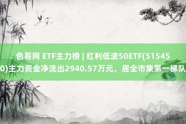 色哥网 ETF主力榜 | 红利低波50ETF(515450)主力资金净流出2940.57万元，居全市集第一梯队