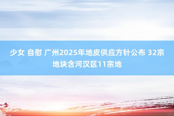 少女 自慰 广州2025年地皮供应方针公布 32宗地块含河汉区11宗地