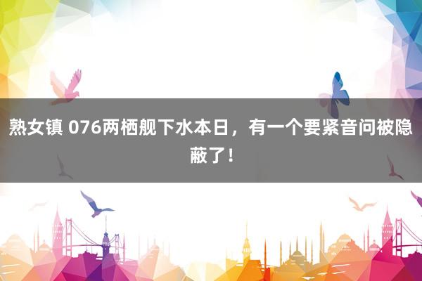 熟女镇 076两栖舰下水本日，有一个要紧音问被隐蔽了！