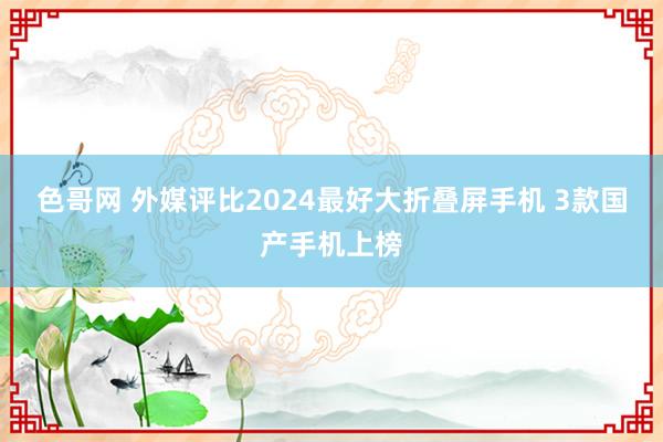 色哥网 外媒评比2024最好大折叠屏手机 3款国产手机上榜