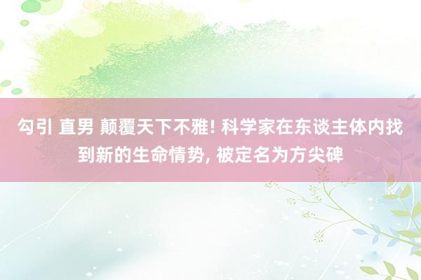 勾引 直男 颠覆天下不雅! 科学家在东谈主体内找到新的生命情势, 被定名为方尖碑