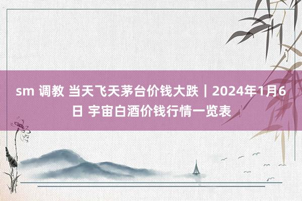 sm 调教 当天飞天茅台价钱大跌｜2024年1月6日 宇宙白酒价钱行情一览表