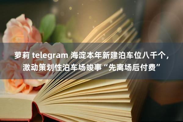 萝莉 telegram 海淀本年新建泊车位八千个，激动策划性泊车场竣事“先离场后付费”