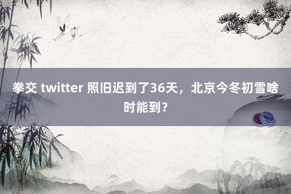 拳交 twitter 照旧迟到了36天，北京今冬初雪啥时能到？