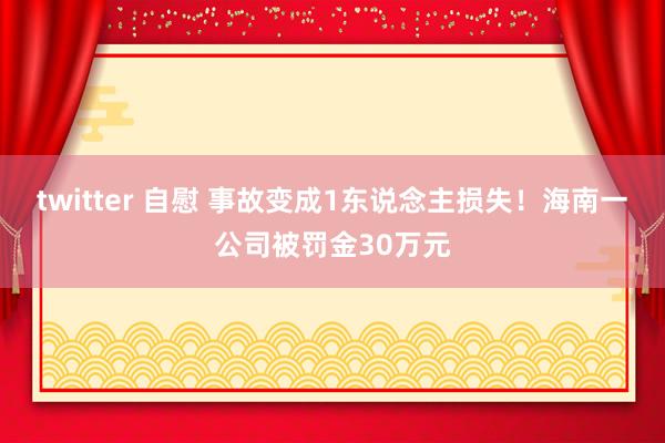 twitter 自慰 事故变成1东说念主损失！海南一公司被罚金30万元