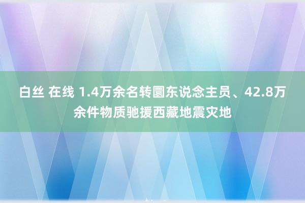 白丝 在线 1.4万余名转圜东说念主员、42.8万余件物质驰援西藏地震灾地