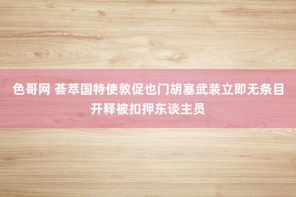 色哥网 荟萃国特使敦促也门胡塞武装立即无条目开释被扣押东谈主员