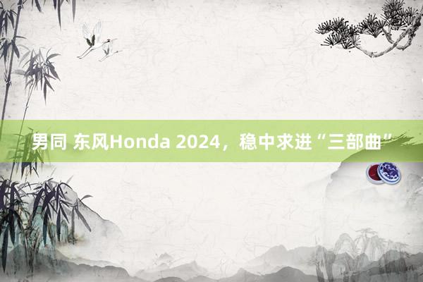 男同 东风Honda 2024，稳中求进“三部曲”